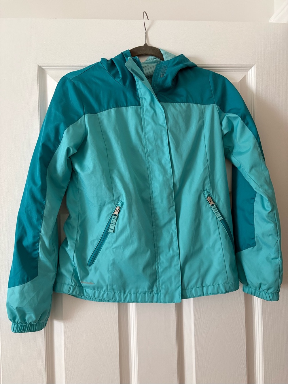 Champion Teal Two-Tone Hooded Raincoat